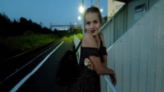 SWife Katy - The Puzzled Baby was Waiting for the Train, and got a Hot Cock and a Big Cr