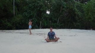 Meditation on the beach ended with a blowjob